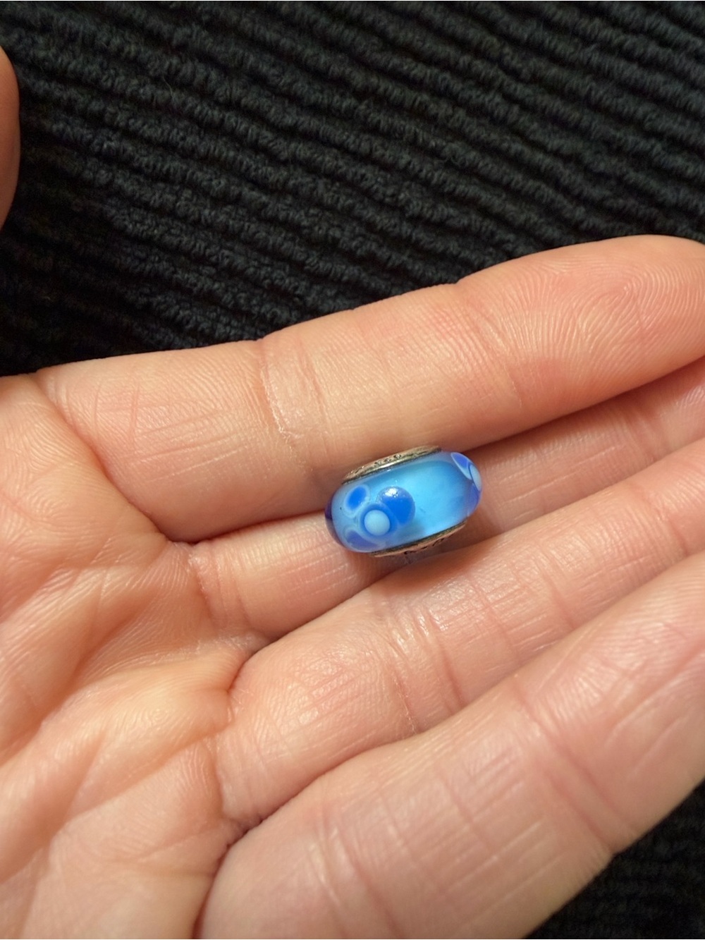 Pandora Blue Glass Dot Charm